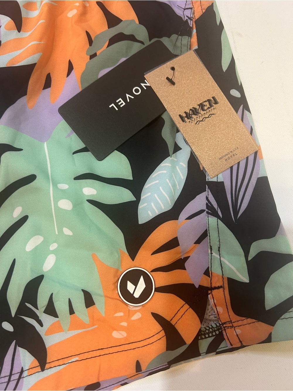 Haven Tropical Leaf Print Swim Trunks Shorts Men’s XL NWT Beach Surf Board Short - Picture 4 of 6